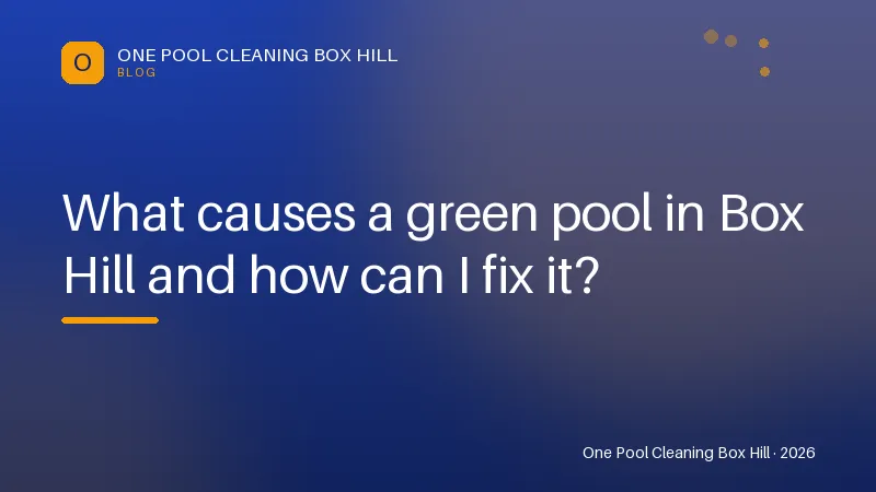 What causes a green pool in Box Hill and how can I fix it? — Tips article by One Pool Cleaning Box Hill
